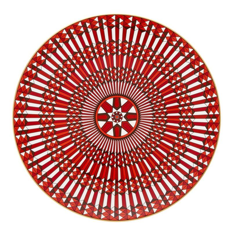 バカラ（Baccarat）ポーセリンコレクション アルカディア 2-817-038 プレート 31cm レッド ※磁器製※