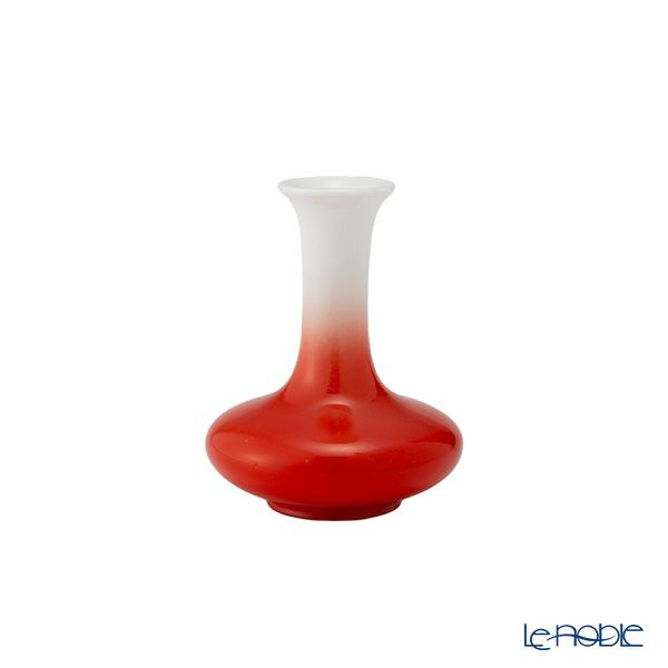 【1点限り】オールドノリタケ 白地朱色グラデーション 花瓶 ミニ ボーンチャイナ