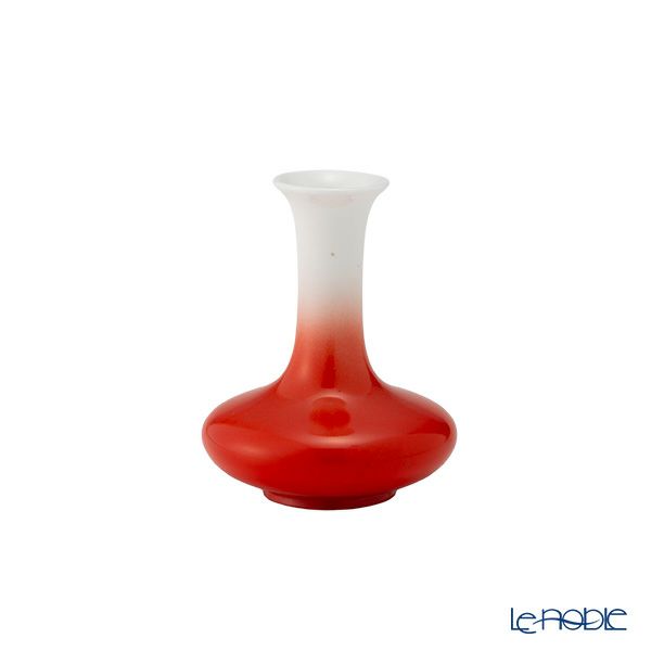 【1点限り】オールドノリタケ 白地朱色グラデーション 花瓶 ミニ ボーンチャイナ