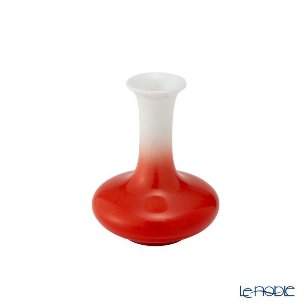 【1点限り】オールドノリタケ 白地朱色グラデーション 花瓶 ミニ ボーンチャイナ