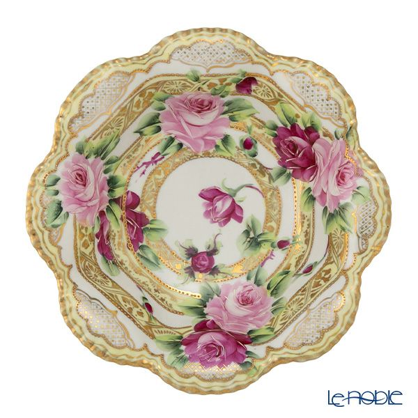 【1点限り】オールドノリタケ 金点盛り 薔薇文 ボウルセット 花型 7pcs