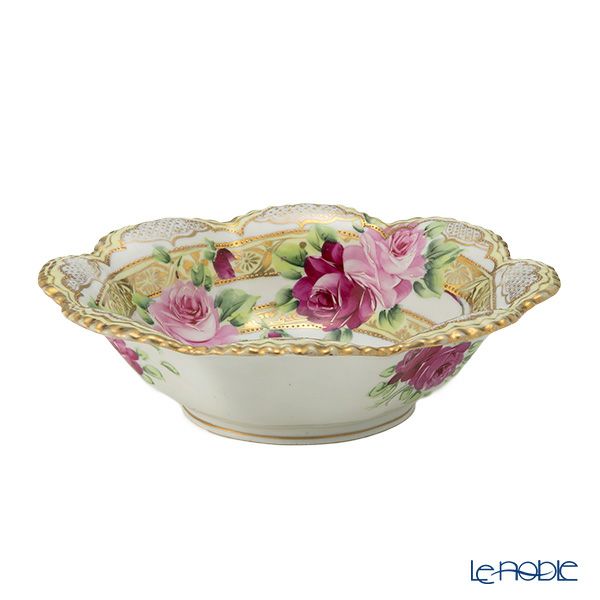 【1点限り】オールドノリタケ 金点盛り 薔薇文 ボウルセット 花型 7pcs