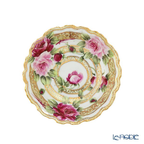 【1点限り】オールドノリタケ 金点盛り 薔薇文 ボウルセット 花型 7pcs