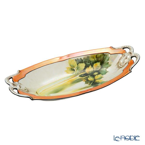 【1点限り】オールドノリタケ 黒枠ラスター彩 セロリー文山羊両手付 セロリーセット 6pcs