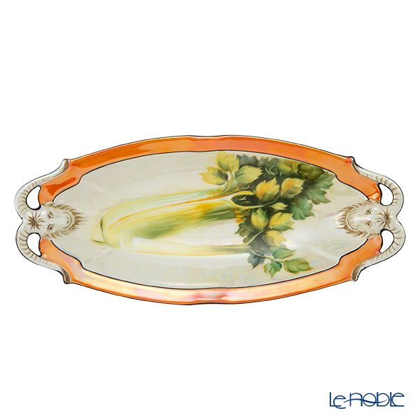 【1点限り】オールドノリタケ 黒枠ラスター彩 セロリー文山羊両手付 セロリーセット 6pcs