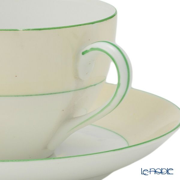 【1点限り】オールドノリタケ 黄緑枠クリーム帯 黄花文 トリオセット ティー