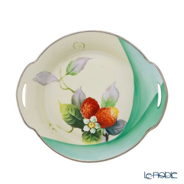 【1点限り】オールドノリタケ アールデコ 銀彩苺文 ボウル 両手付