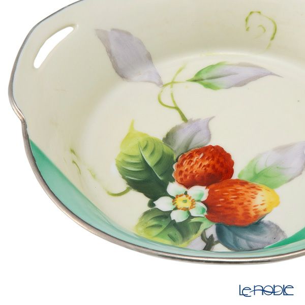 【1点限り】オールドノリタケ アールデコ 銀彩苺文 ボウル 両手付