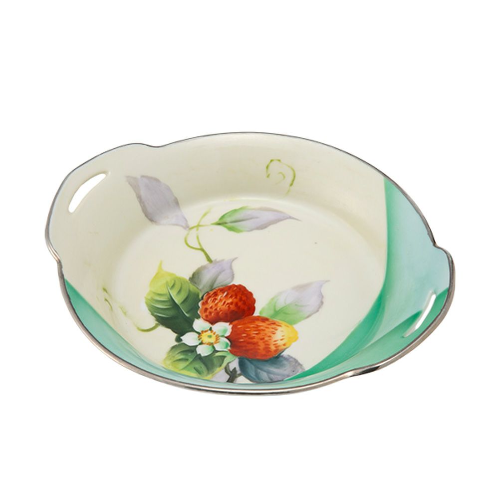 【1点限り】オールドノリタケ アールデコ 銀彩苺文 ボウル 両手付