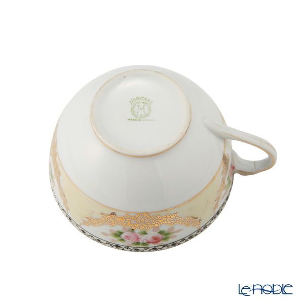 【1点限り】オールドノリタケ 金彩黒花模様帯 小薔薇文 ティーセット 6客揃え 17pcs