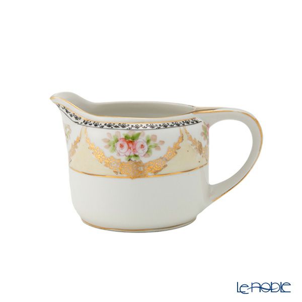 【1点限り】オールドノリタケ 金彩黒花模様帯 小薔薇文 ティーセット 6客揃え 17pcs