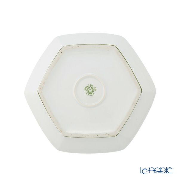 【1点限り】オールドノリタケ 点盛コバルト波模様帯 風車文 ボウル 六角型