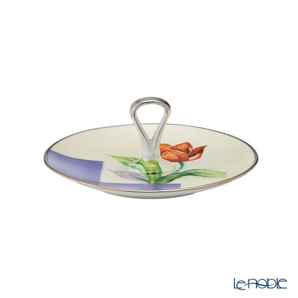 【1点限り】オールドノリタケ アールデコ 銀彩 チューリップ文 レモン皿