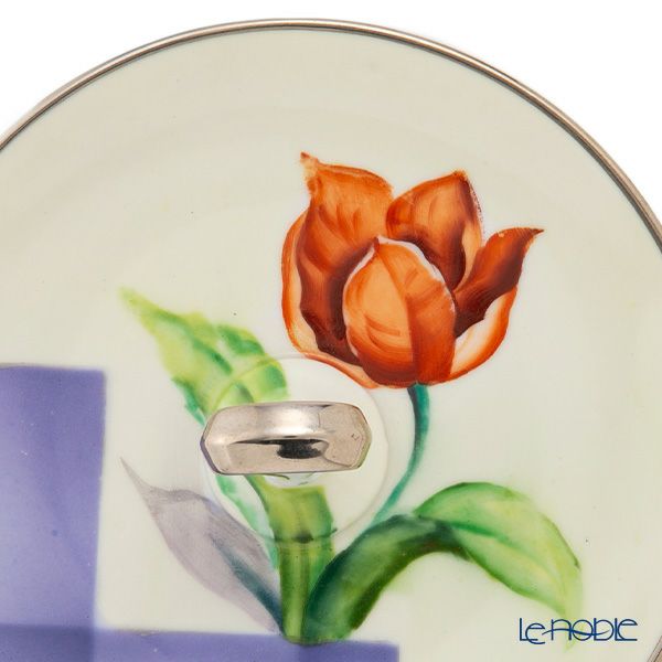 【1点限り】オールドノリタケ アールデコ 銀彩 チューリップ文 レモン皿