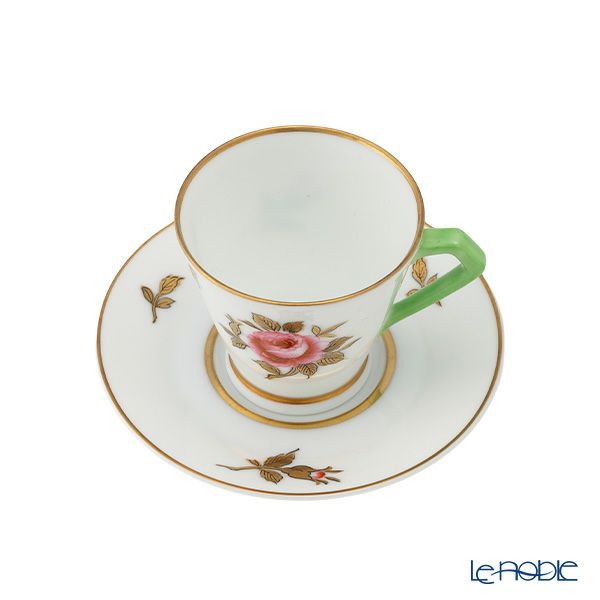 【1点限り】オールドノリタケ 金彩 薔薇文 デミタスカップ＆ソーサー 黄緑