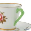 【1点限り】オールドノリタケ 金彩 薔薇文 デミタスカップ＆ソーサー 黄緑