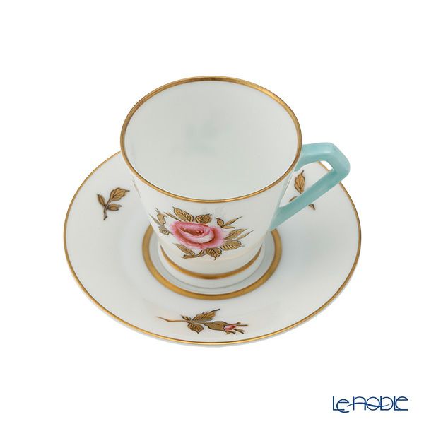 【1点限り】オールドノリタケ 金彩 薔薇文 デミタスカップ＆ソーサー 水色