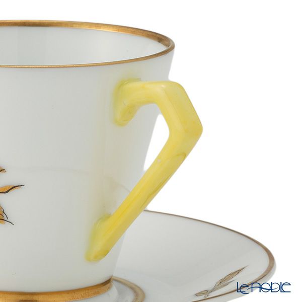 【1点限り】オールドノリタケ 金彩 薔薇文 デミタスカップ＆ソーサー 黄色