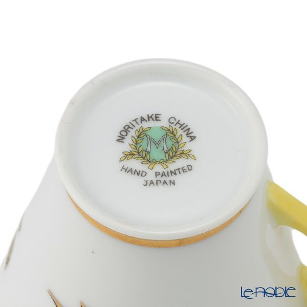 【1点限り】オールドノリタケ 金彩 薔薇文 デミタスカップ＆ソーサー 黄色