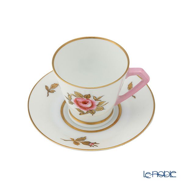 【1点限り】オールドノリタケ 金彩 薔薇文 デミタスカップ＆ソーサー ピンク