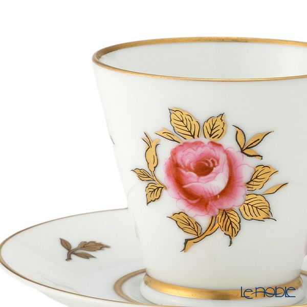 【1点限り】オールドノリタケ 金彩 薔薇文 デミタスカップ＆ソーサー ピンク