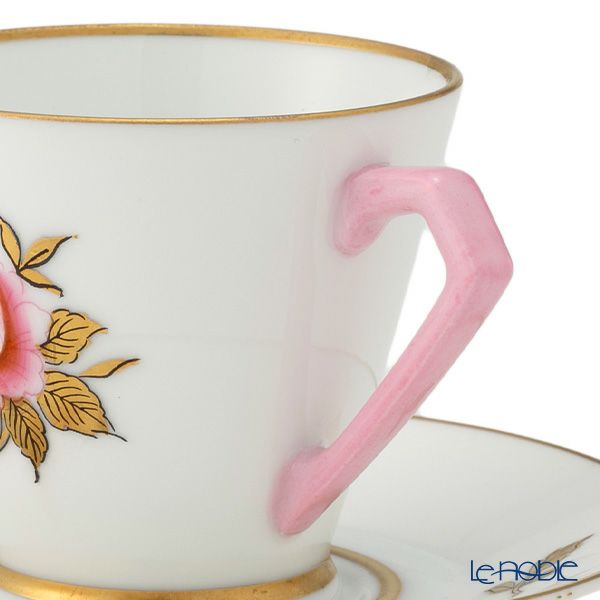 【1点限り】オールドノリタケ 金彩 薔薇文 デミタスカップ＆ソーサー ピンク