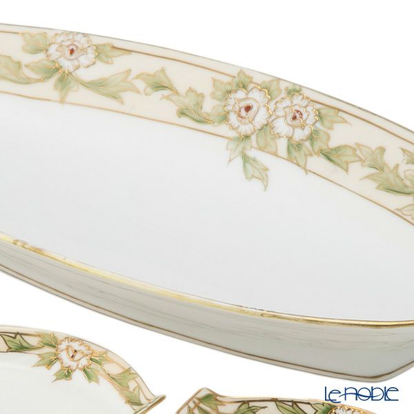 【1点限り】オールドノリタケ 金盛 白花葉模様 セロリーセット 7pcs