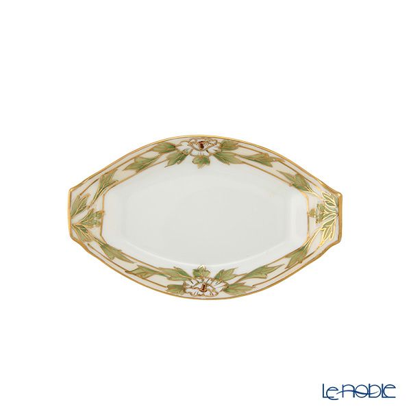 【1点限り】オールドノリタケ 金盛 白花葉模様 セロリーセット 7pcs