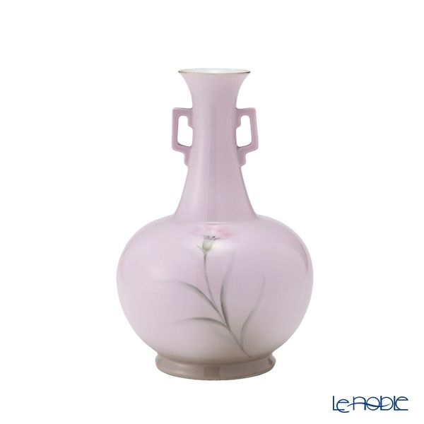 【1点限り】オールドノリタケ 金彩ピンク地 カーネション文 花瓶 両手付