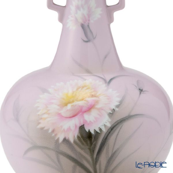 【1点限り】オールドノリタケ 金彩ピンク地 カーネション文 花瓶 両手付