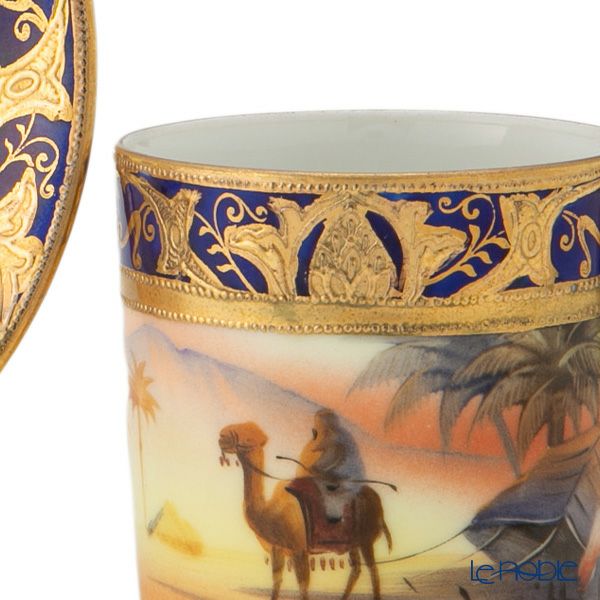 【1点限り】オールドノリタケ 金盛コバルト マンオンキャメル文 デミタスセット 6客揃え 17pcs