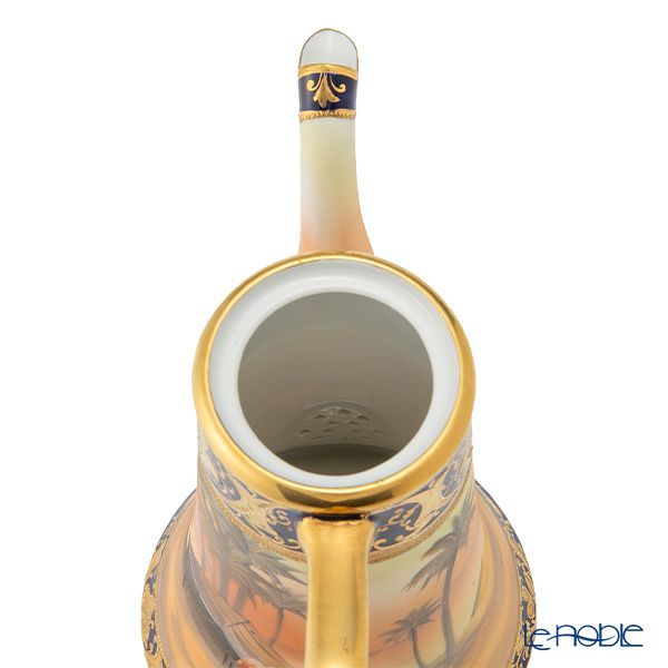 【1点限り】オールドノリタケ 金盛コバルト マンオンキャメル文 デミタスセット 6客揃え 17pcs