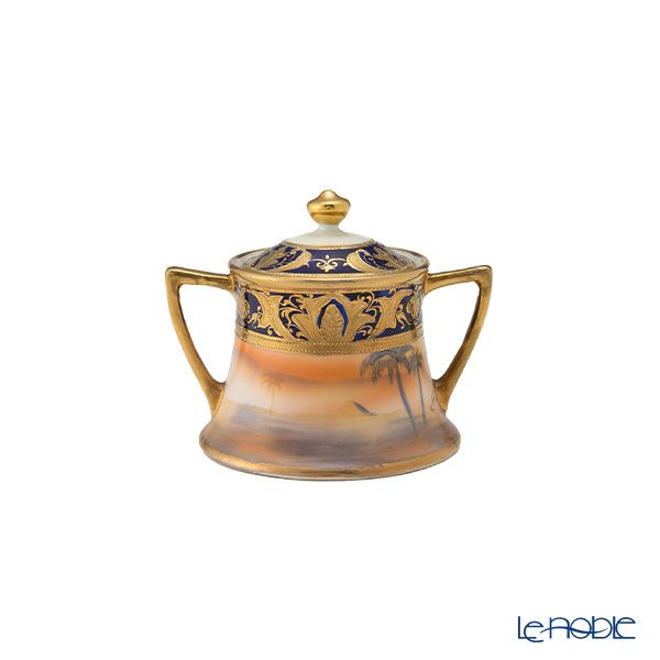 【1点限り】オールドノリタケ 金盛コバルト マンオンキャメル文 デミタスセット 6客揃え 17pcs