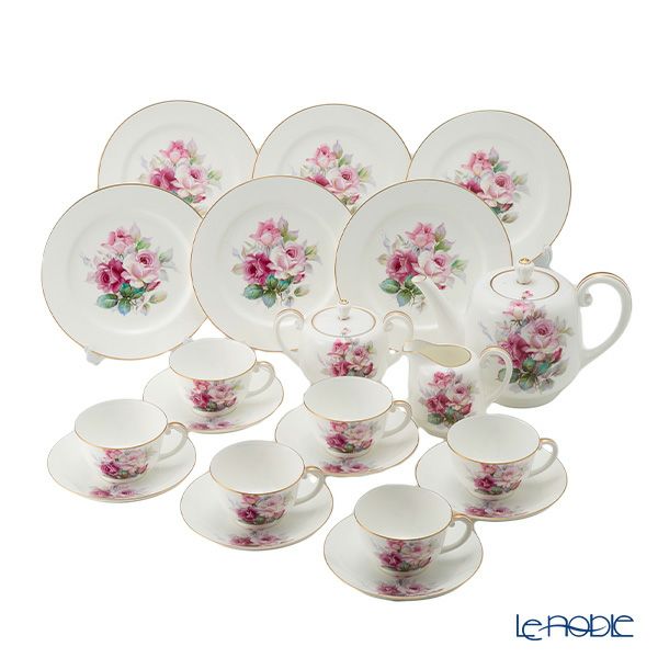 【1点限り】オールドノリタケ 金彩 薔薇文 ティーセット／デザートセット 6客揃え 23pcs