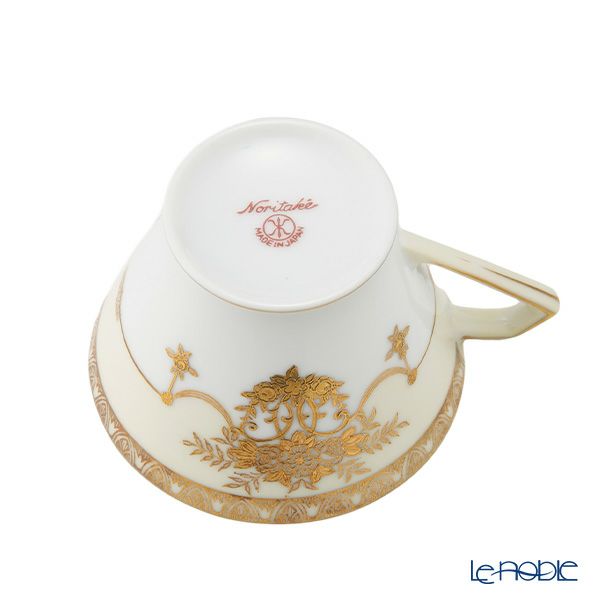 【1点限り】オールドノリタケ 金彩盛り 転写花模様 ティーセット ペア 8pcs