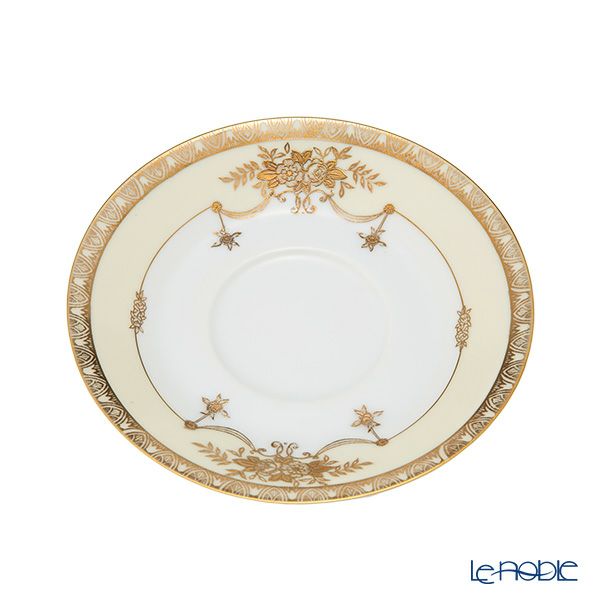 【1点限り】オールドノリタケ 金彩盛り 転写花模様 ティーセット ペア 8pcs