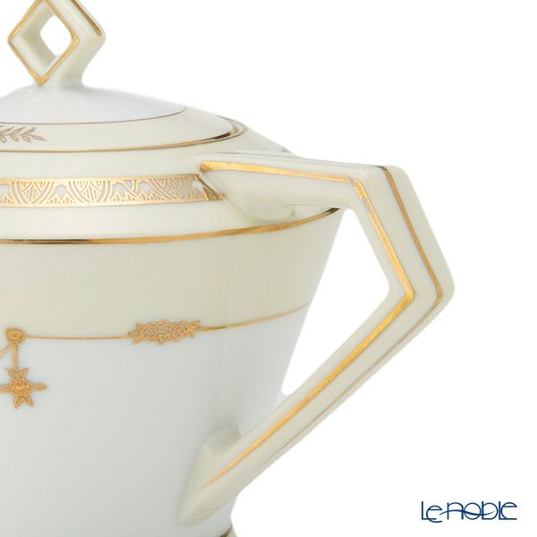 【1点限り】オールドノリタケ 金彩盛り 転写花模様 ティーセット ペア 8pcs