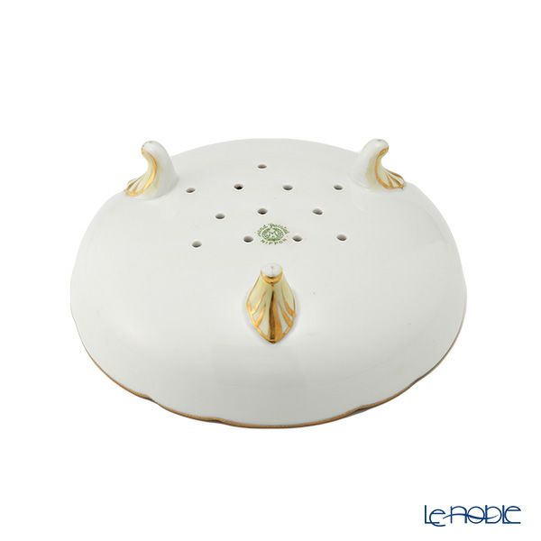 【1点限り】オールドノリタケ 金点盛り 花文帯 サラダボウル＆受け皿 3つ足付 花型