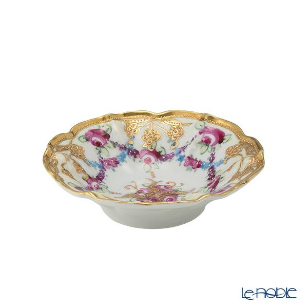 【1点限り】オールドノリタケ 金点盛り 小薔薇 葡萄文 ミニボウル 花型