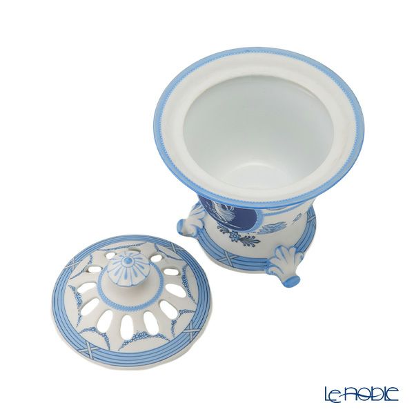 【1点限り】オールドノリタケ ウェッジウッド風 点盛り 窓絵女神文 小物入れ／ポプリ入れ 蓋付