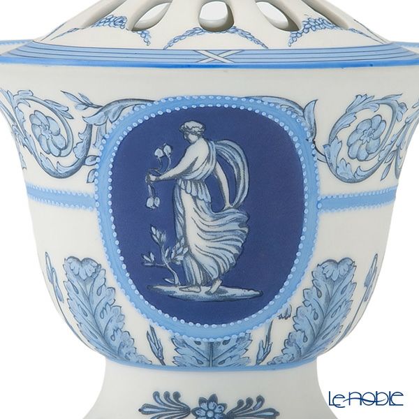 【1点限り】オールドノリタケ ウェッジウッド風 点盛り 窓絵女神文 小物入れ／ポプリ入れ 蓋付