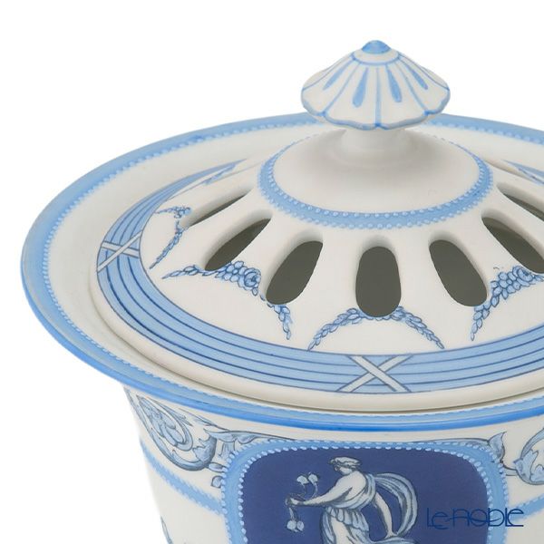 【1点限り】オールドノリタケ ウェッジウッド風 点盛り 窓絵女神文 小物入れ／ポプリ入れ 蓋付