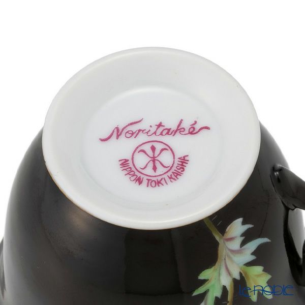 【1点限り】オールドノリタケ 金彩 黒蒔き けし花文 デミタスカップ＆ソーサー