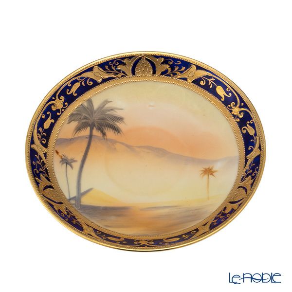 【1点限り】オールドノリタケ 金盛コバルト マンオンキャメル文 カップ＆ソーサー