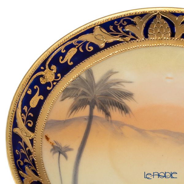 【1点限り】オールドノリタケ 金盛コバルト マンオンキャメル文 カップ＆ソーサー