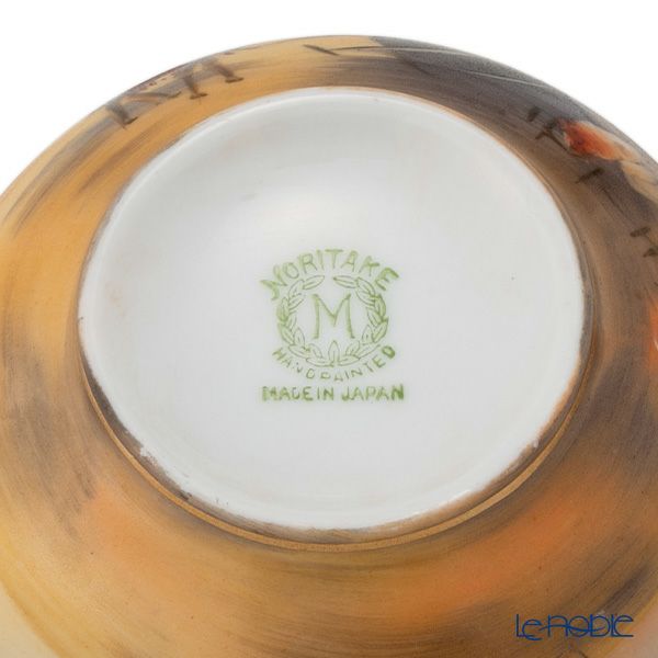 【1点限り】オールドノリタケ 金盛コバルト内帯 マンオンキャメル文 カップ＆ソーサー