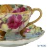 【1点限り】オールドノリタケ 金彩シンクインぼかし 薔薇文花型 カップ＆ソーサー 3っ足付
