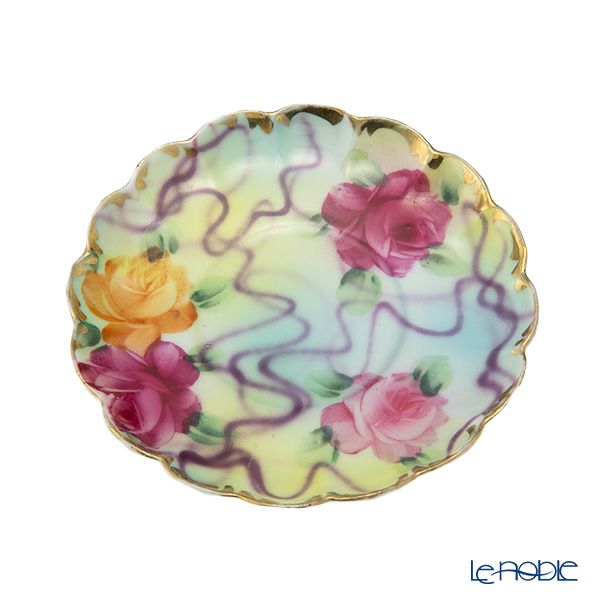 【1点限り】オールドノリタケ 金彩シンクインぼかし 薔薇文花型 カップ＆ソーサー 3っ足付