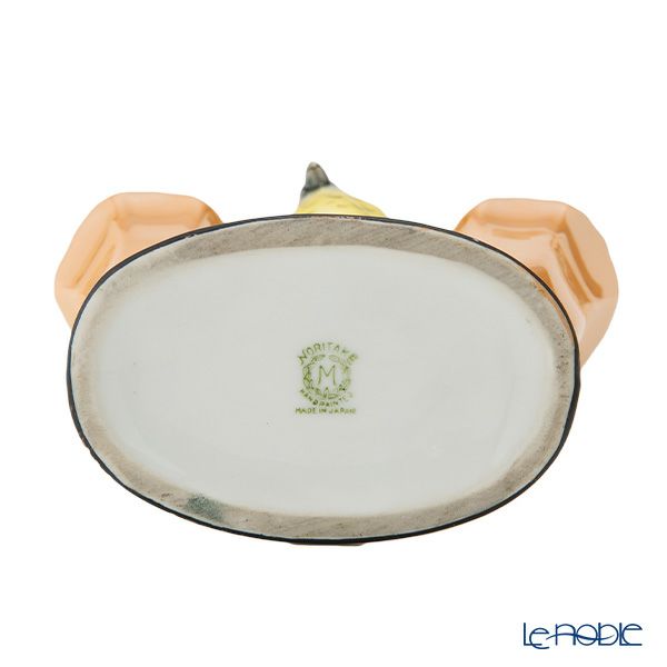 【1点限り】オールドノリタケ アールデコ オレンジラスター彩 二口花瓶 オウム鳥付