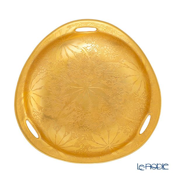 【1点限り】オールドノリタケ 金エッチング花葉模様 ボウル 3つ取っ手付